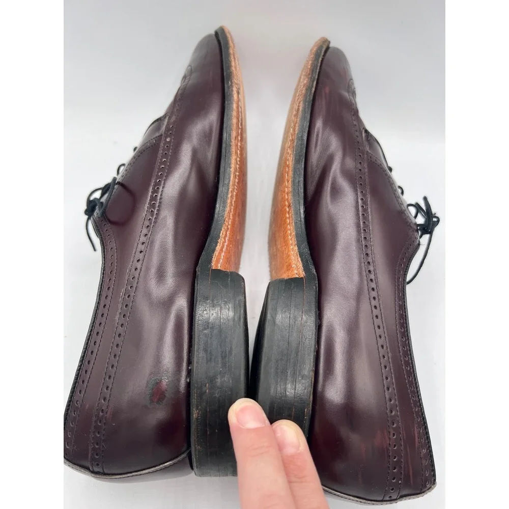 Allen Edmonds Richmond Wingtip Oxfords Mens‎ 11 D Burgundy Leather Made In USA